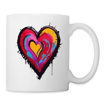 Herz für Kunstliebhaber - Tasse - Weiß - Rechts