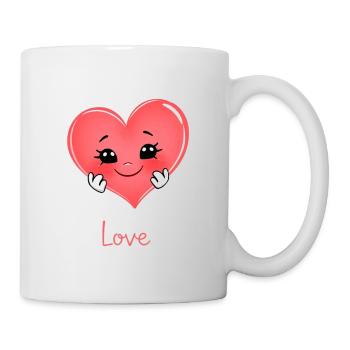 Süßes Herz Design - Tasse - Weiß - Rechts