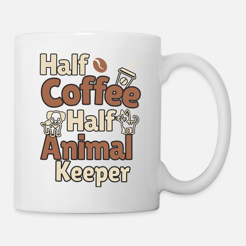 Drôle de gardien d’animaux Dicton - Café et animal - Mug blanc - blanc