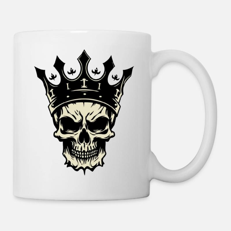 Crâne royal,Crâne en couronne - Mug blanc - blanc