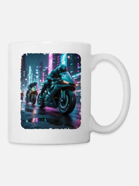 Motards cyberpunk - Mug blanc - blanc