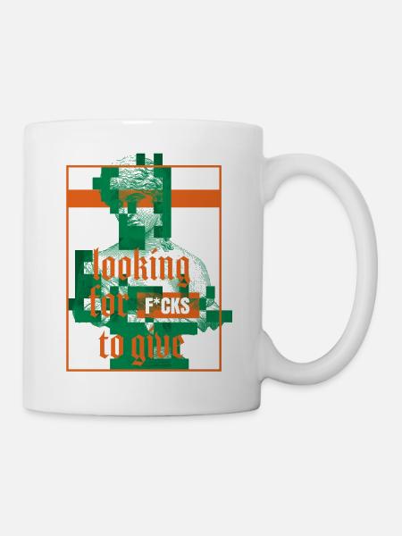 Statue mit Attitüde Statement Design - Tasse - Weiß