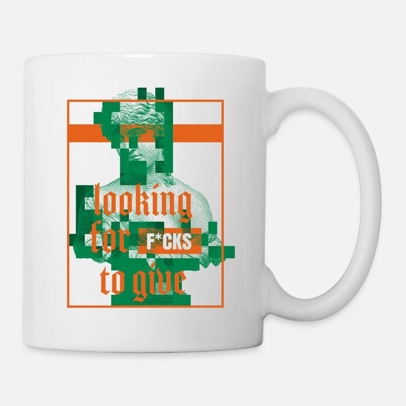 Statue mit Attitüde Statement Design - Tasse - Weiß