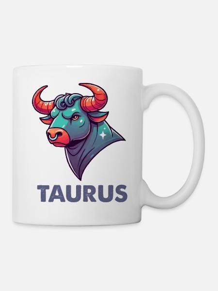 stier cartoon - Tasse - Weiß