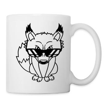 Renard Lunettes de soleil Cool Peeps High Evil Eye Fun - Mug blanc - blanc - Droite