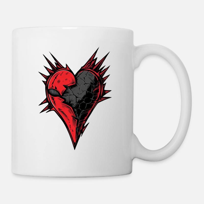 Herz - Rock on! - Tasse - Weiß