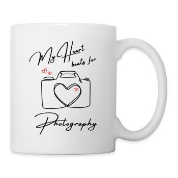 Mon cœur bat pour la photographie - Mug blanc - blanc - Droite