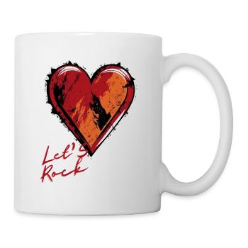 Coeur - Lets Rock - Saint-Valentin et amitié - Mug blanc - blanc - Droite