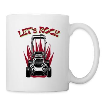 Tondeuse à gazon jardinier jardinier - LET s ROCK - Mug blanc - blanc - Droite