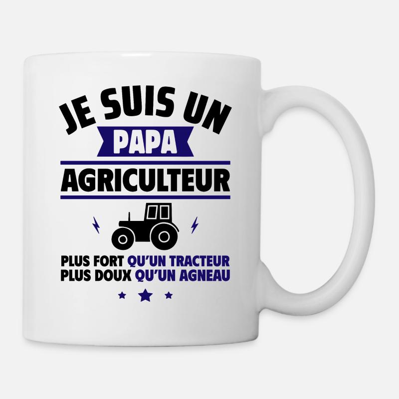 Papa agriculteur Fort et doux à la fois - Mug blanc - blanc