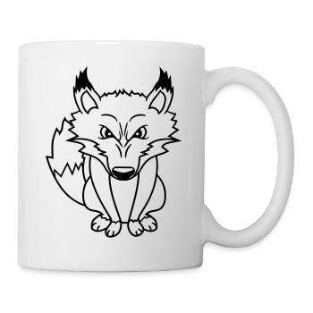Renard, Mauvais œil, Dangereux, Renard roux, Animal sauvage - Mug blanc - blanc - Droite