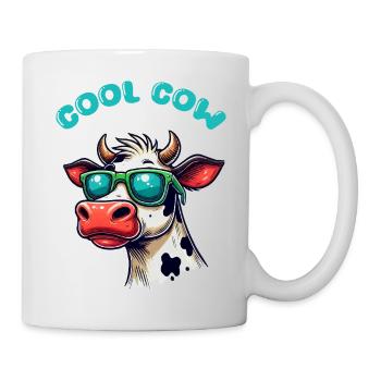 cow sunglasses cow - Mug - white - Right