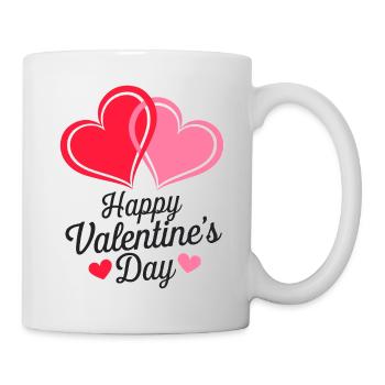 Alles Gute zum Valentinstag T-Shirt, Liebesgeschenk, Herz - Tasse - Weiß - Rechts