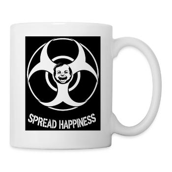 SpreadHappiness schwarzer Hintergrund - Tasse - Weiß - Rechts