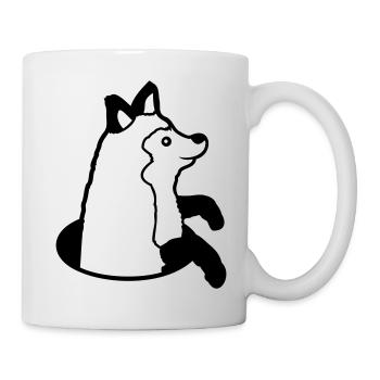 Renard Peeps Drôle Hors Du Trou De Sol Heureux Cool - Mug blanc - blanc - Droite