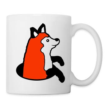 Renard Peeps Drôle Hors Du Trou De Sol Heureux Cool - Mug blanc - blanc - Droite