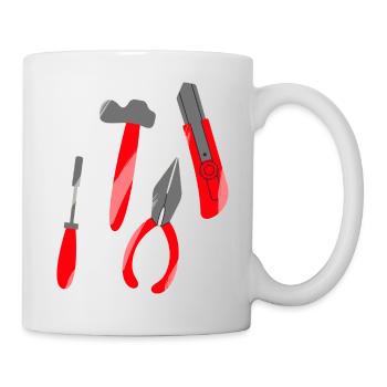 Handwerker sucht Werkzeug Design - Tasse - Weiß - Rechts