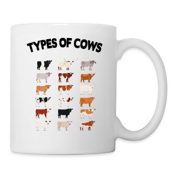 Arten von Kühen Rinder der Welt Kuh Rinder Kühe - Tasse - Weiß - Rechts