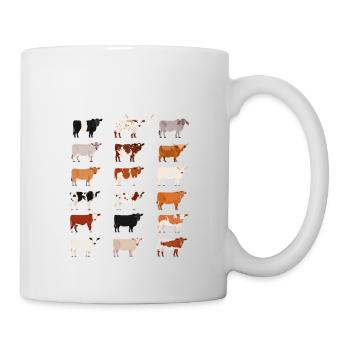 Arten von Kühen Rinder der Welt Kuh Rinder Kühe - Tasse - Weiß - Rechts
