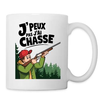 J'peux pas j'ai chasse - Mug blanc - blanc - Droite
