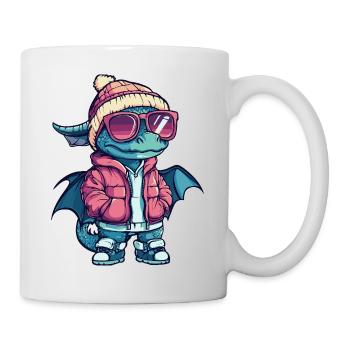 Drache Cool Comic - Tasse - Weiß - Rechts