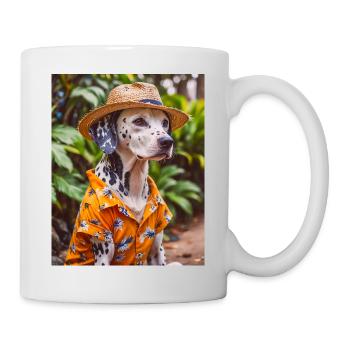 Dalmatinisches Hawaiihemd Urlaub - Tasse - Weiß - Rechts