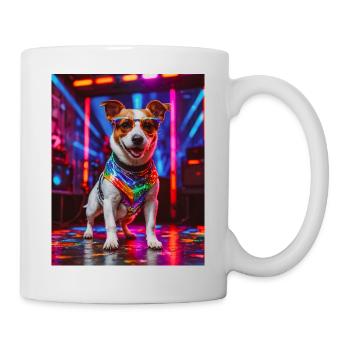 super cute dog fashion victim Jack Russel Terrier - Mug - white - Right