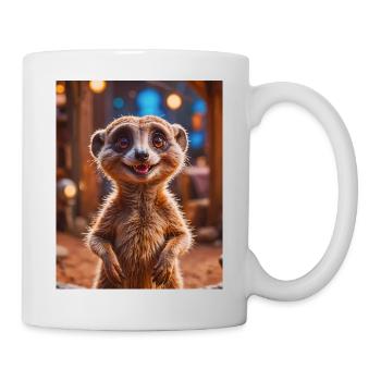 animaux africains super mignons – Meerkat - Mug blanc - blanc - Droite