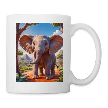 Super süße afrikanische Tiere – Elefant - Tasse - Weiß - Rechts