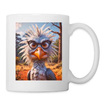 super süße afrikanische Tiere – Secretary Bird - Tasse - Weiß - Rechts