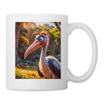 super süße afrikanische Tiere – Marabou Storch - Tasse - Weiß - Rechts