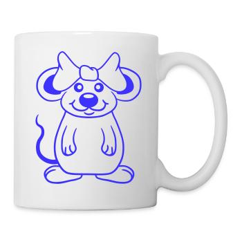Souris Femme Jolie Arc Fille Petit Rat Mignon - Mug blanc - blanc - Droite