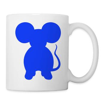 Maus Mäuschen Süße Kleine Ratte Nager Silhouette - Tasse - Weiß - Rechts