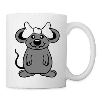 Maus Frau Hübsche Schleife Girl Kleine Ratte Süße - Tasse - Weiß - Rechts