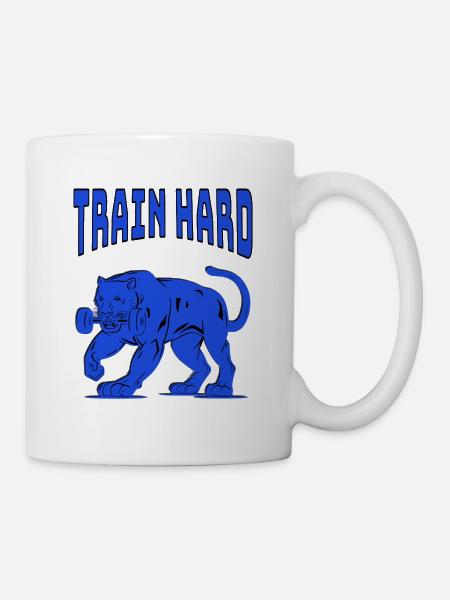 Train Hard - Tasse - Weiß