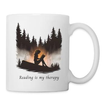 La lecture est ma thérapie – Livres et relaxation - Mug blanc - blanc - Droite