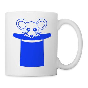 souris en chapeau de sorcier chapeau haut de forme petite souris mignon - Mug blanc - blanc - Droite