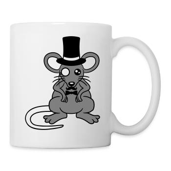 Mr. Mouse Top Hat Monocle Glasses Rich Mr. - Mug - white - Right