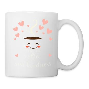 I Run on Coffee and Kindness Cozy Aesthetic Cute - Mug - white - Right