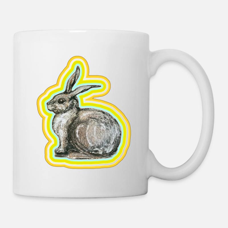 Hasenmotiv - Tasse - Weiß