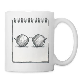Zeichnung einer Brille - Tasse - Weiß - Rechts