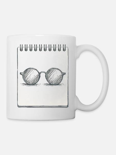 Zeichnung einer Brille - Tasse - Weiß