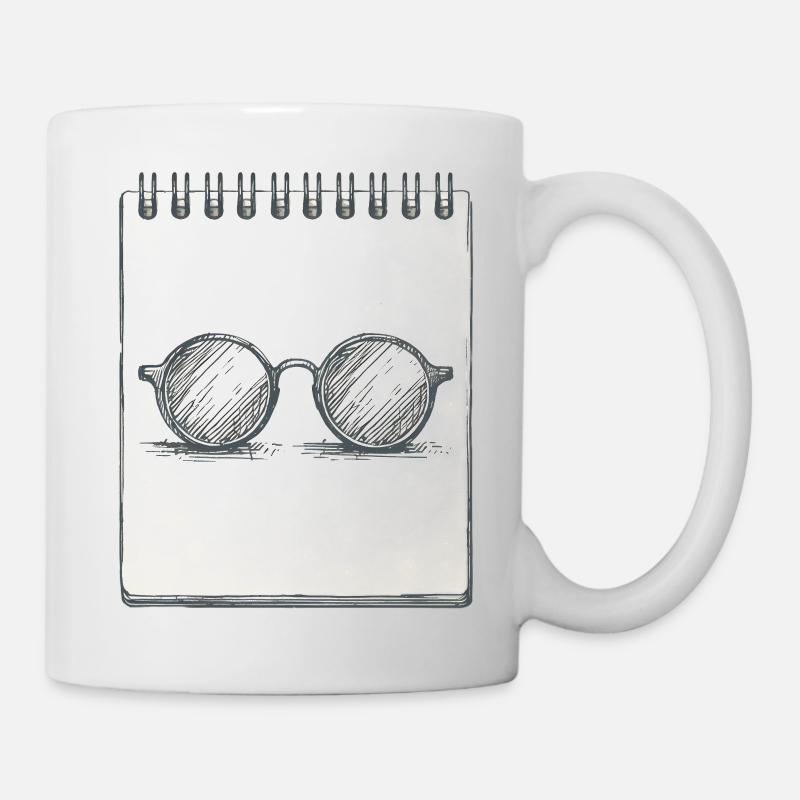 Zeichnung einer Brille - Tasse - Weiß