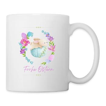 Frohe Ostern - Osterhase - Tasse - Weiß - Rechts