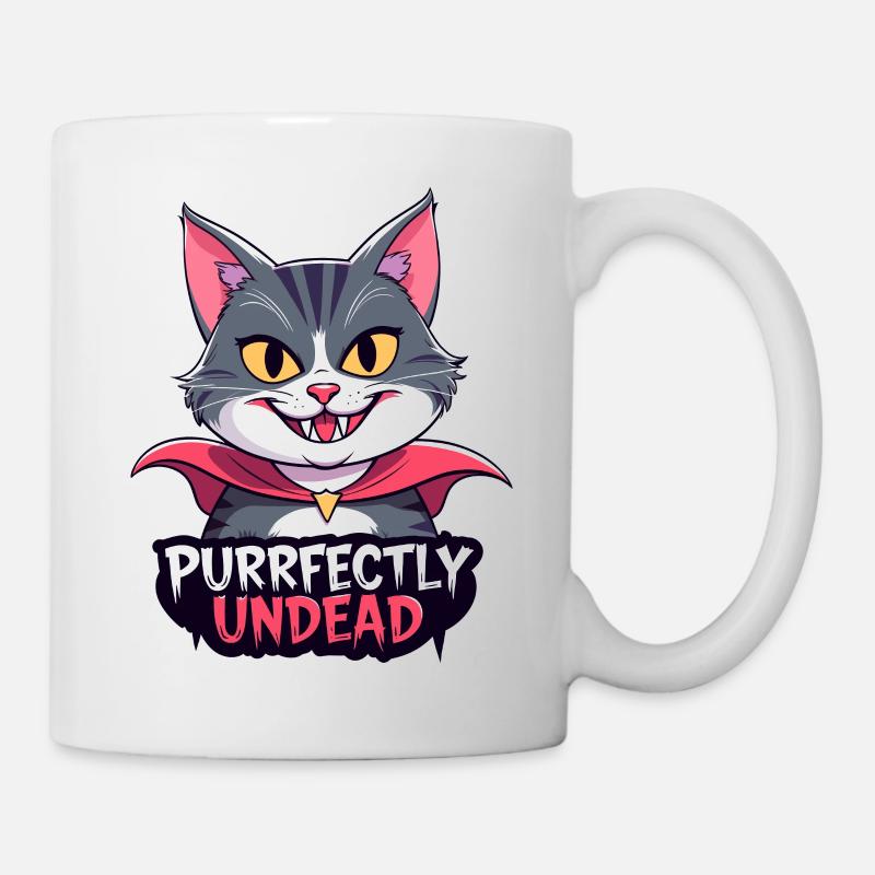 Vampir-Katze - Purrfectly Undead - Tasse - Weiß