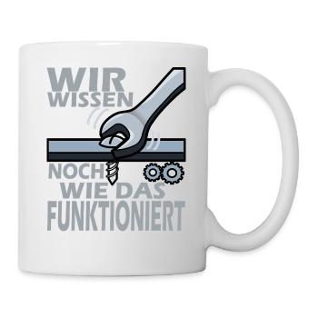 Früher repariert, heute weggeworfen - Oldschool - Tasse - Weiß - Rechts