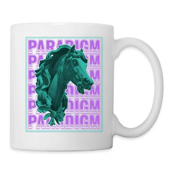 Neon Horse Sculpture in Retro Futurism - Mug - white - Right
