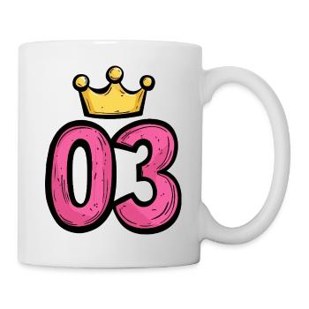 Couronne à 3 chiffres - Mug blanc - blanc - Droite