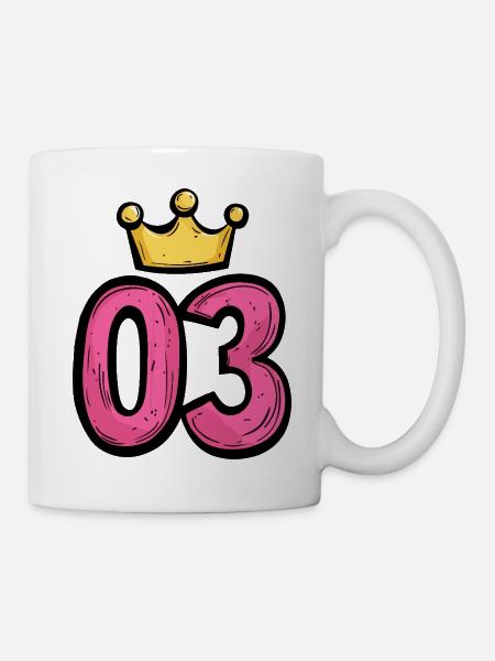 Couronne à 3 chiffres - Mug blanc - blanc