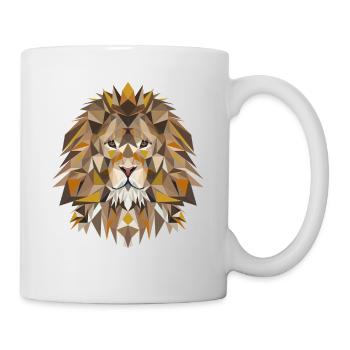 Polygon Löwe – Majestätischer König der Wild Tiere - Tasse - Weiß - Rechts